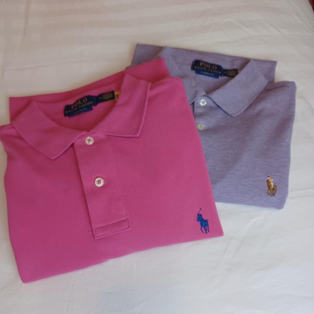 Polo Ralph Lauren Mens Medium Classic Fit Short Sleeve Polo Shirt Lot of 2